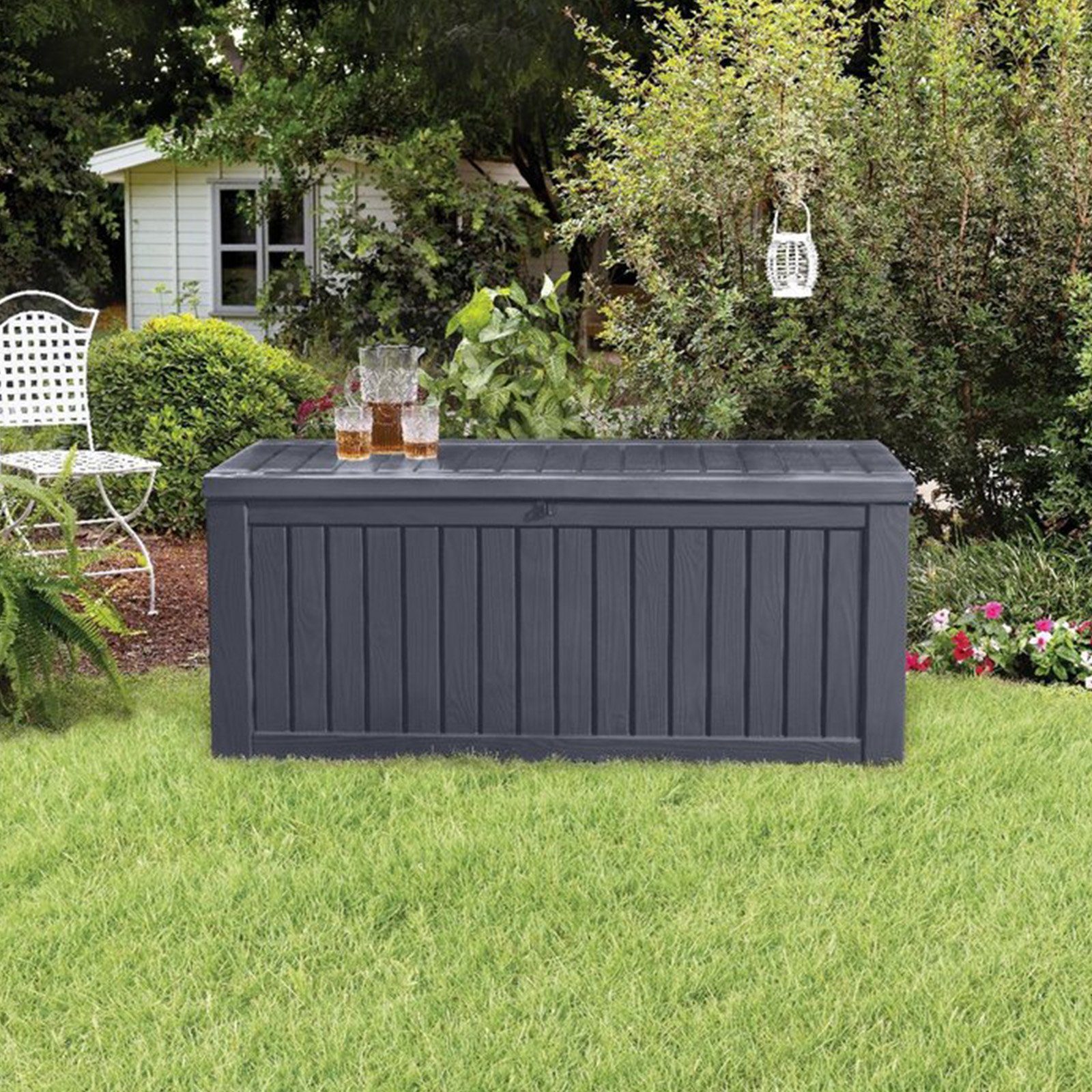 Keter Gartenbox ROCKWOOD 570L, Duotech-Material in Holzoptik