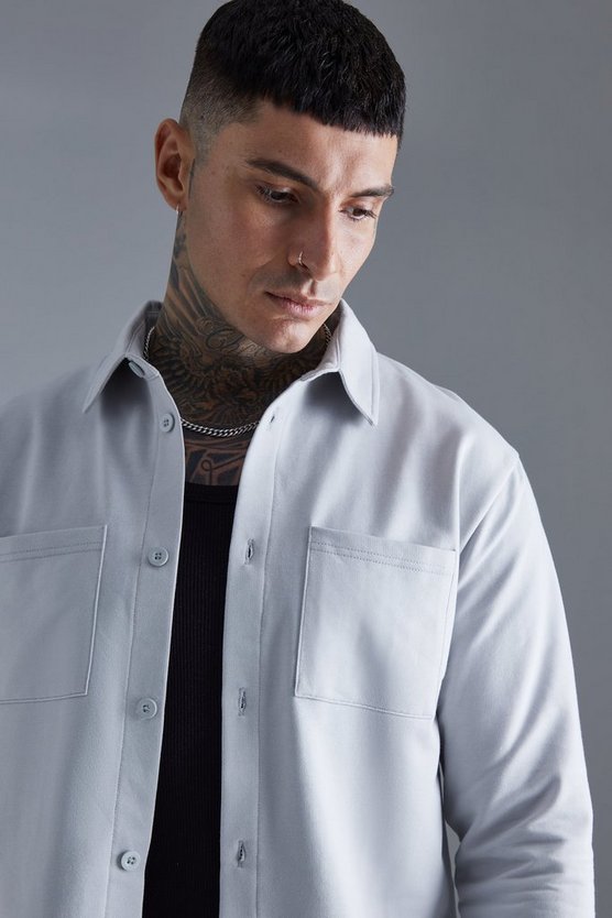 Tall Utility-Overshirt aus Jersey