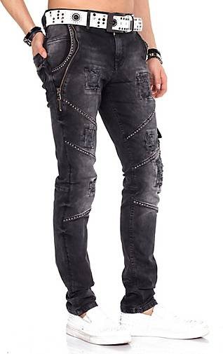 Cipo & Baxx Jeanshose mit Gürtel im Straight Fit-Schnitt