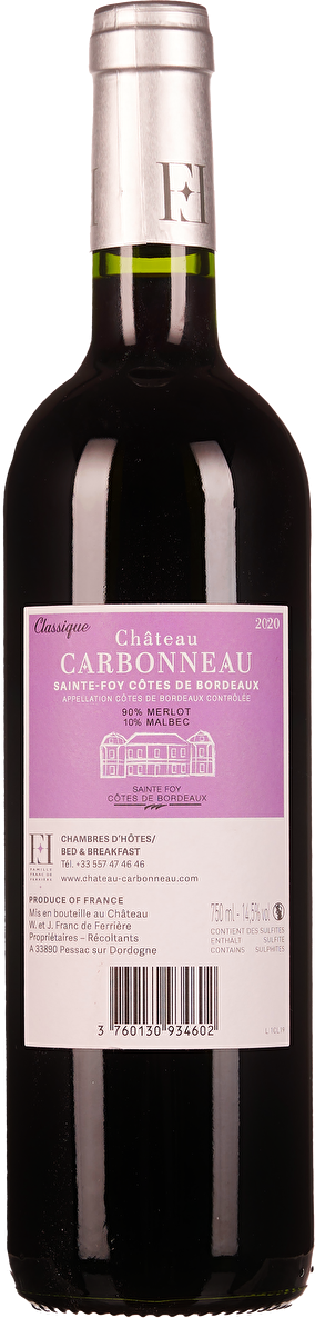 Château Carbonneau Château Carbonneau Classique Sainte-Foy Côtes de Bordeaux 2020