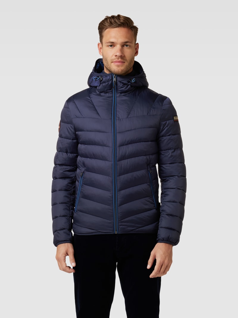 Steppjacke mit Kapuze Modell 'AERONS' in marineblau