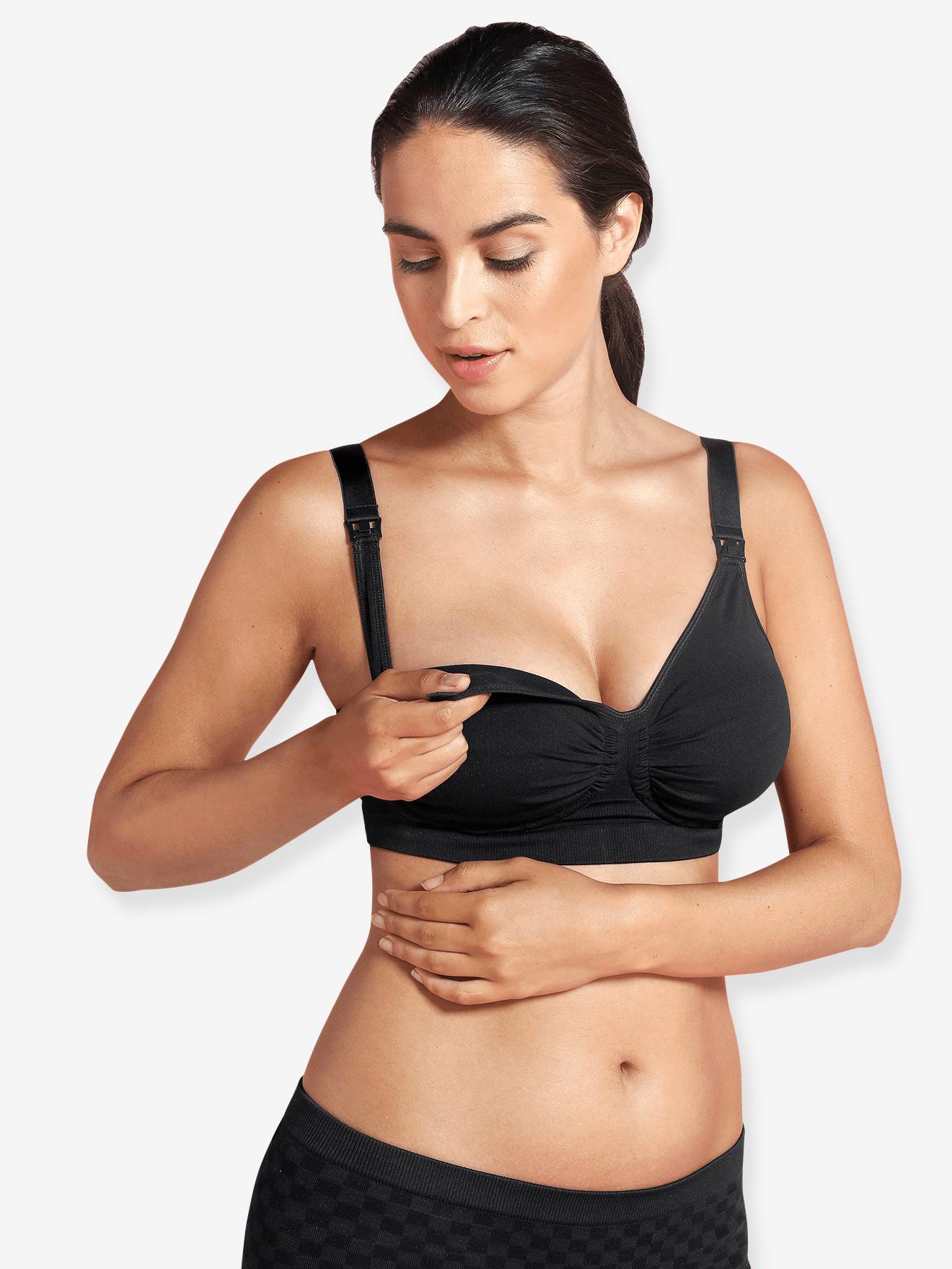 Soutien-gorge grossesse et allaitement sans coutures Carri-gel® CARRIWELL noir