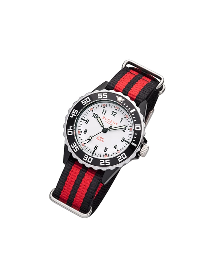 Regent Analog-Armbanduhr Regent Kinderuhren rot, schwarz mittel (ca. 35mm) günstig kaufen onesize