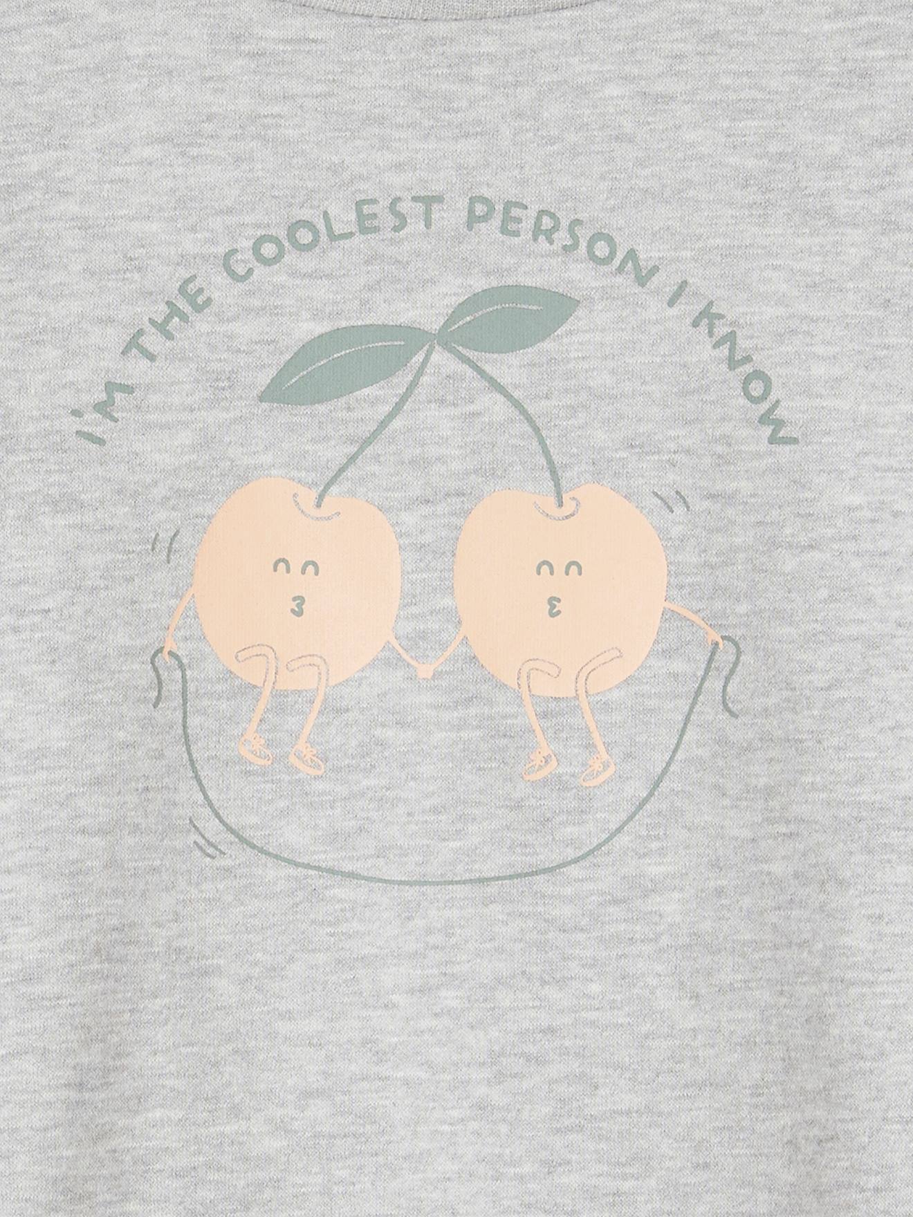 Vertbaudet Mädchen Sweatshirt mit Print Basics Oeko-Tex - grau meliert