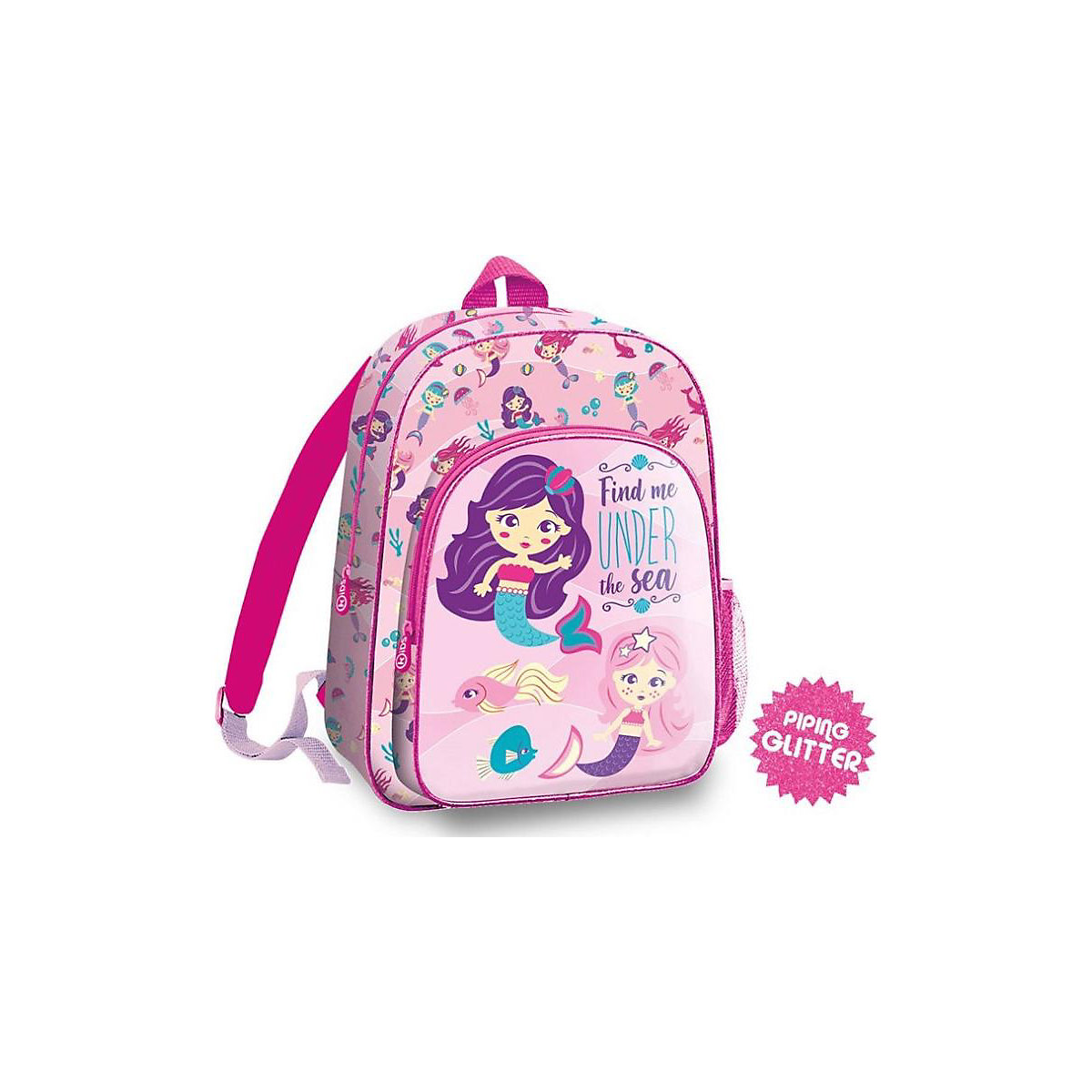 Rucksack mit Glitzer, Meerjungfrauen