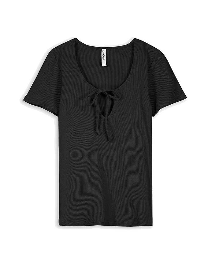 T-Shirt - Schlüsselloch-Ausschnitt