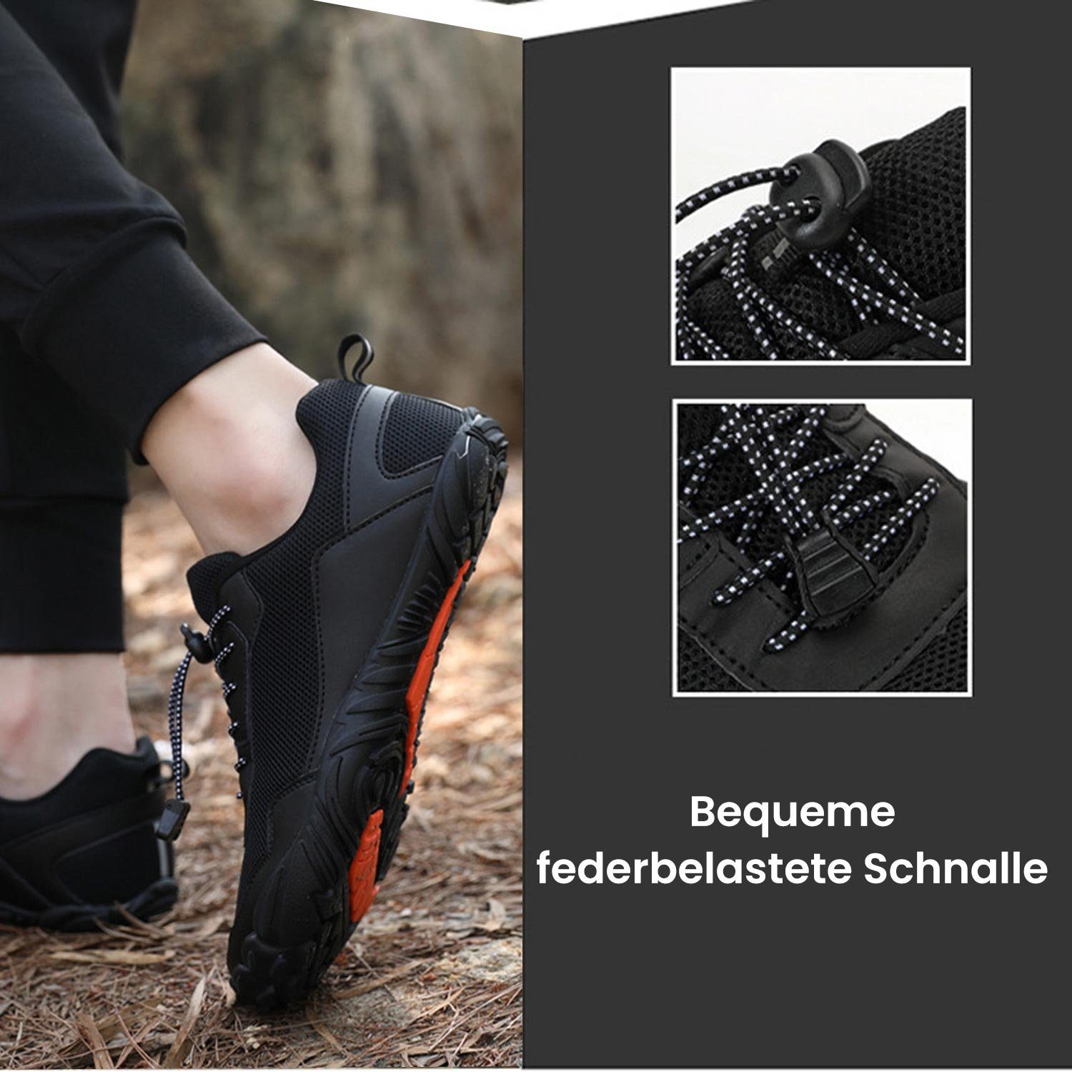 Daisred Herren Traillaufschuhe Weich Leicht Fitnessschuhe Barfußschuh