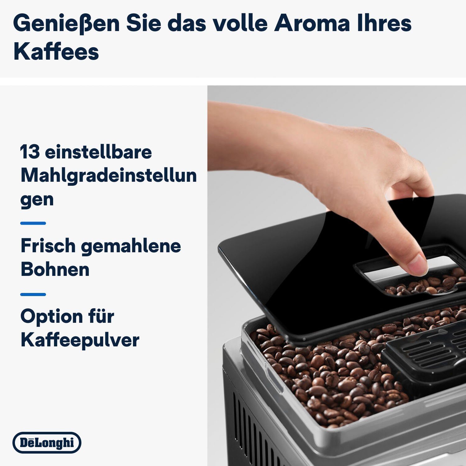 De'Longhi Kaffeevollautomat ECAM 23.466.S, mit LatteCrema Milchsystem, Silber