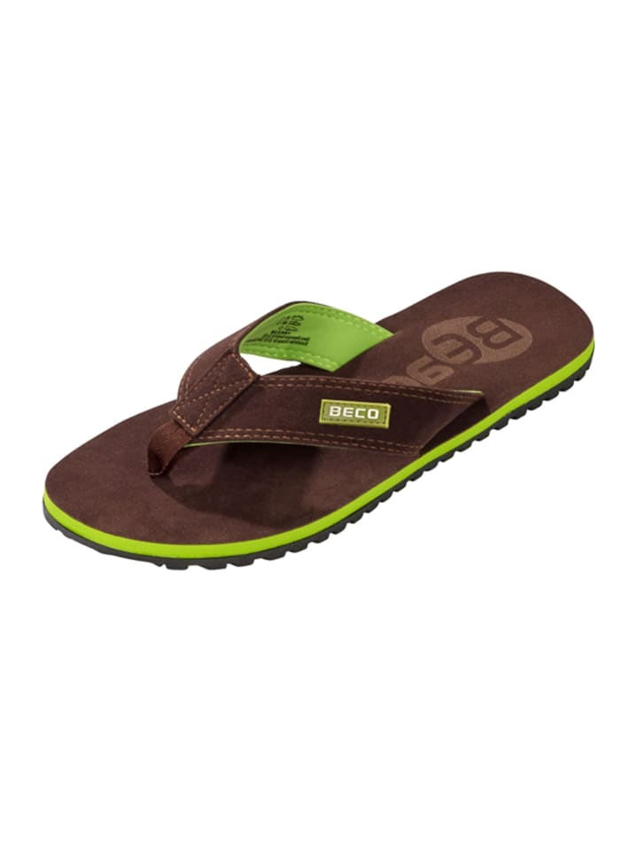 BECO the world of aquasports Zehentrenner BEactive V-Strap in dunkelbraun-grün günstig kaufen