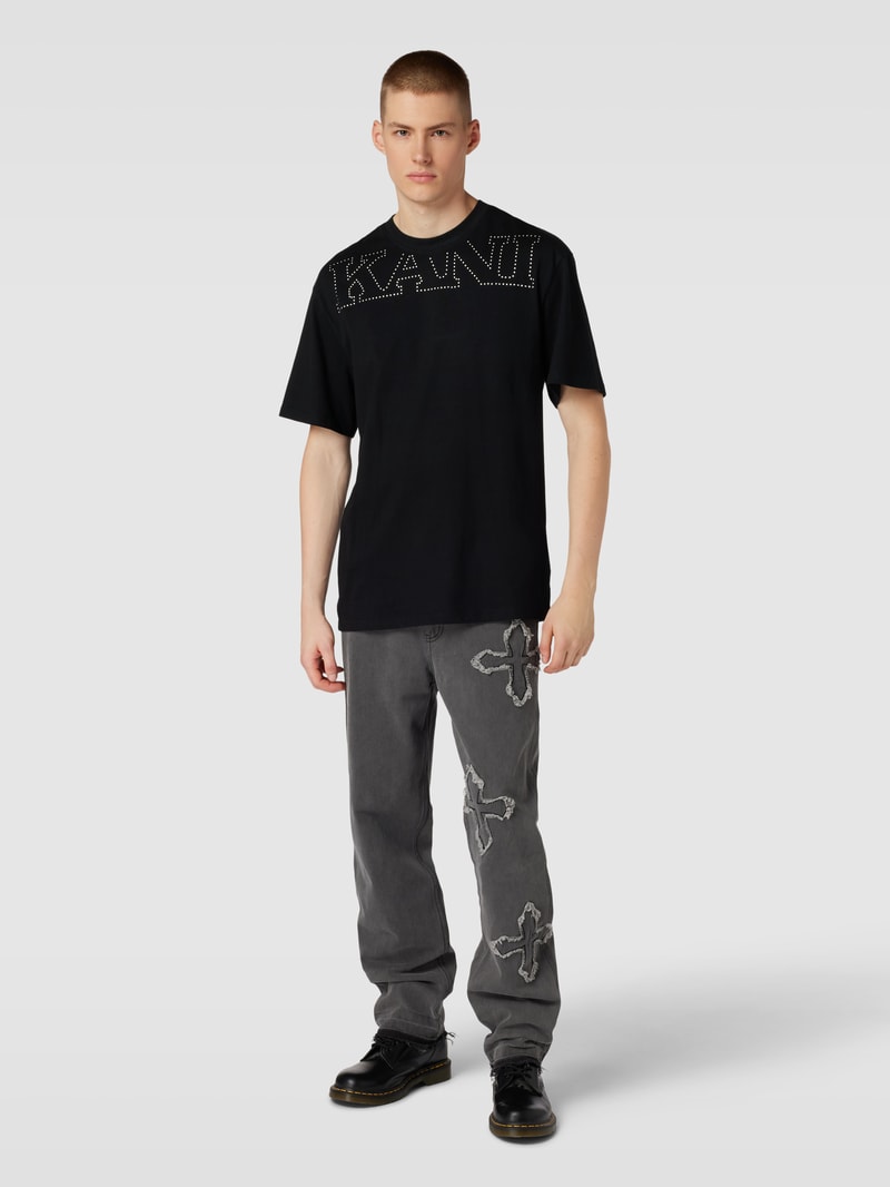 T-Shirt mit Label-Print in black