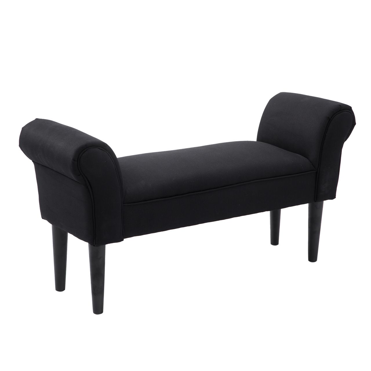 HOMCOM Sitzbank für Schlafzimmer, Bettbank, Polsterbank, MDF, Schaumstoff, Schwarz, 102 x 31 x 51 cm