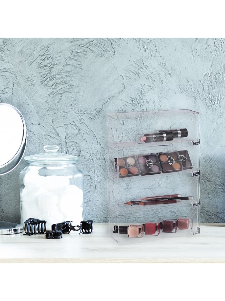 relaxdays Make-Up Organizer 4 Schubladenboxen in Transparent günstig kaufen onesize