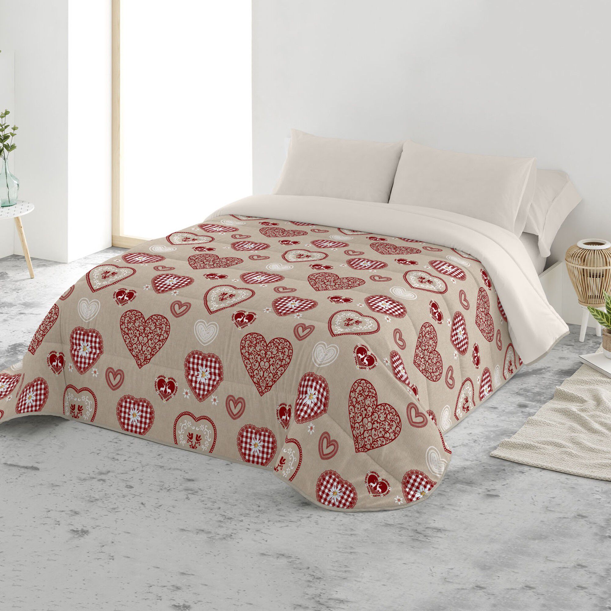 Couette microfibre imprimée chalet 200 g/m²