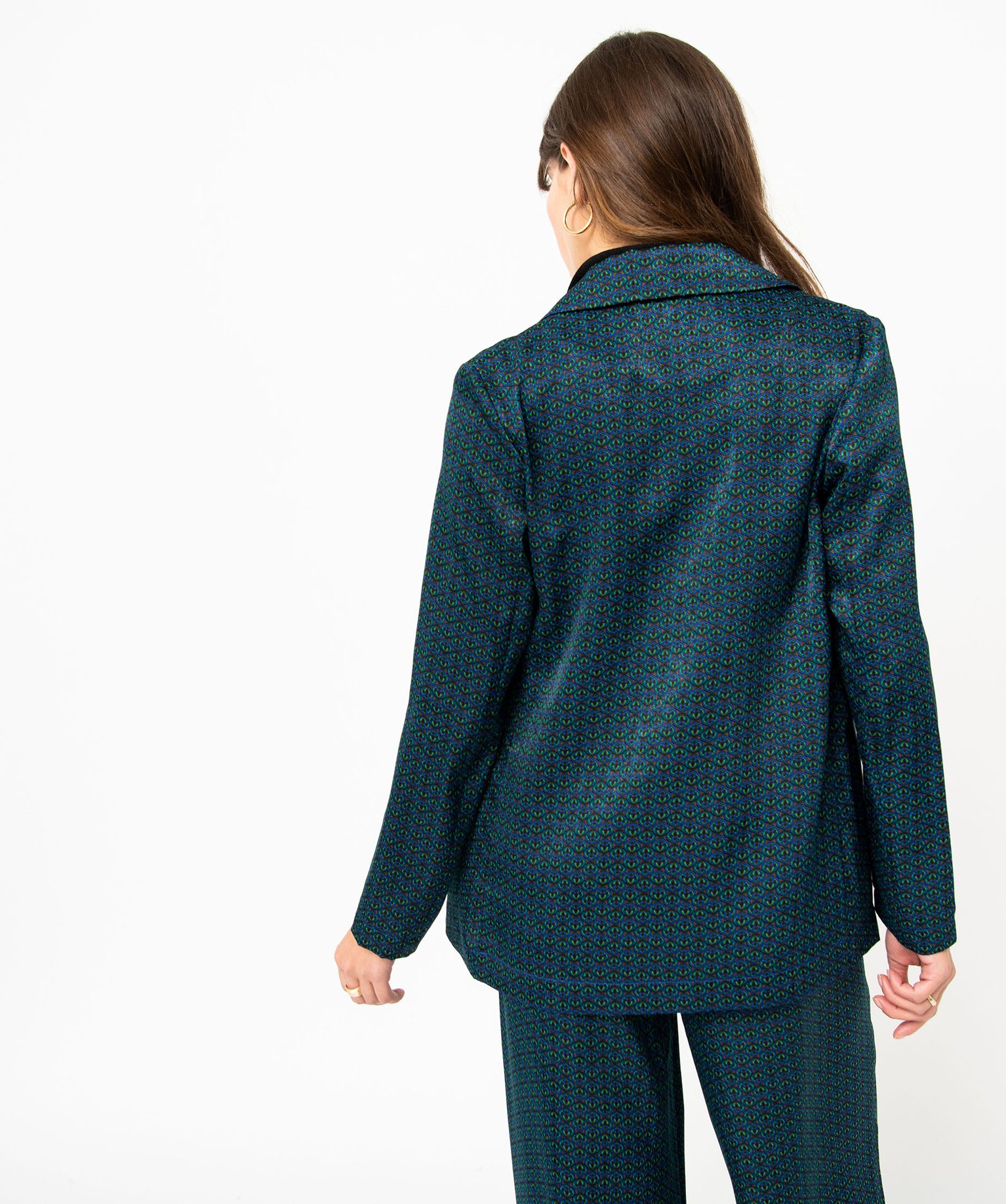 Veste blazer femme imprimée en matière satinée imprime | GEMO