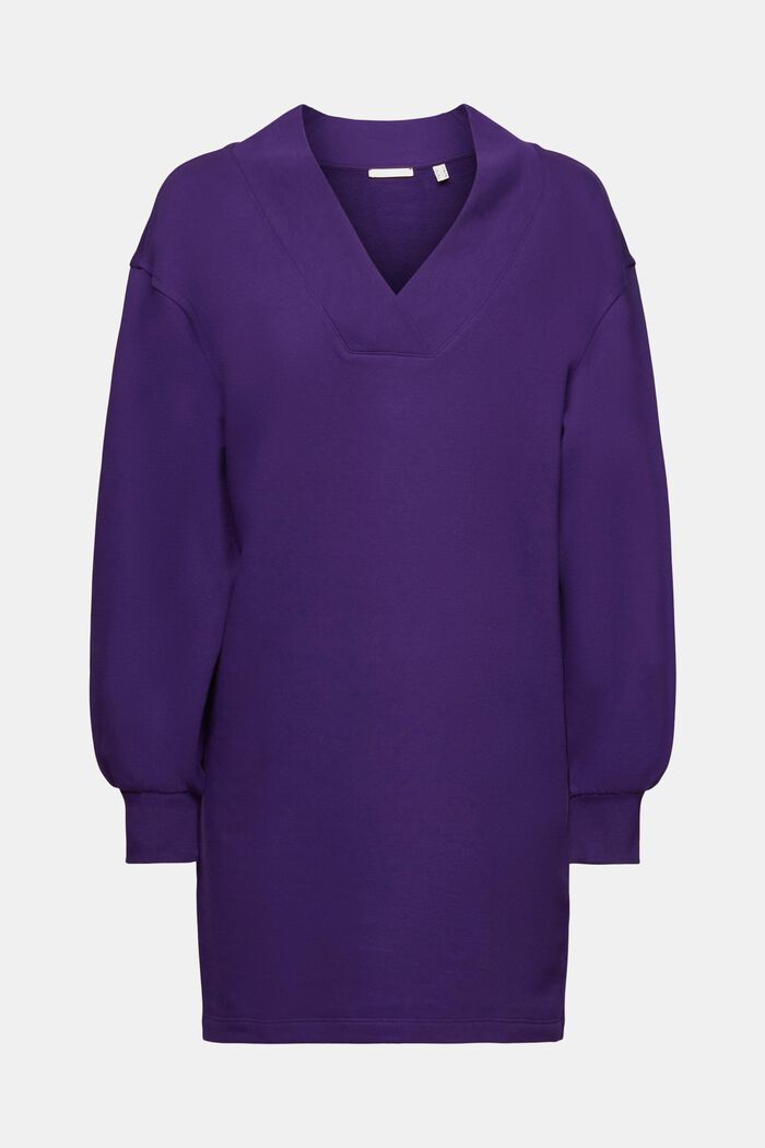 Mini-Sweatkleid mit V-Ausschnitt