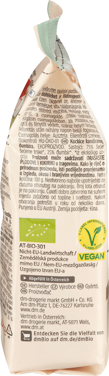 Trockenobst Ingwer-Würfel kandiert, 100 g