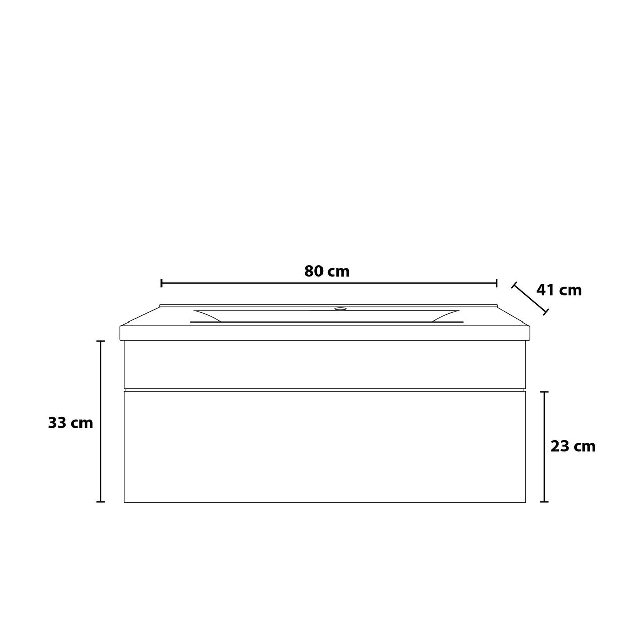 Home Deluxe Badmöbel WANGEROOGE BIG 80 cm S - weiß