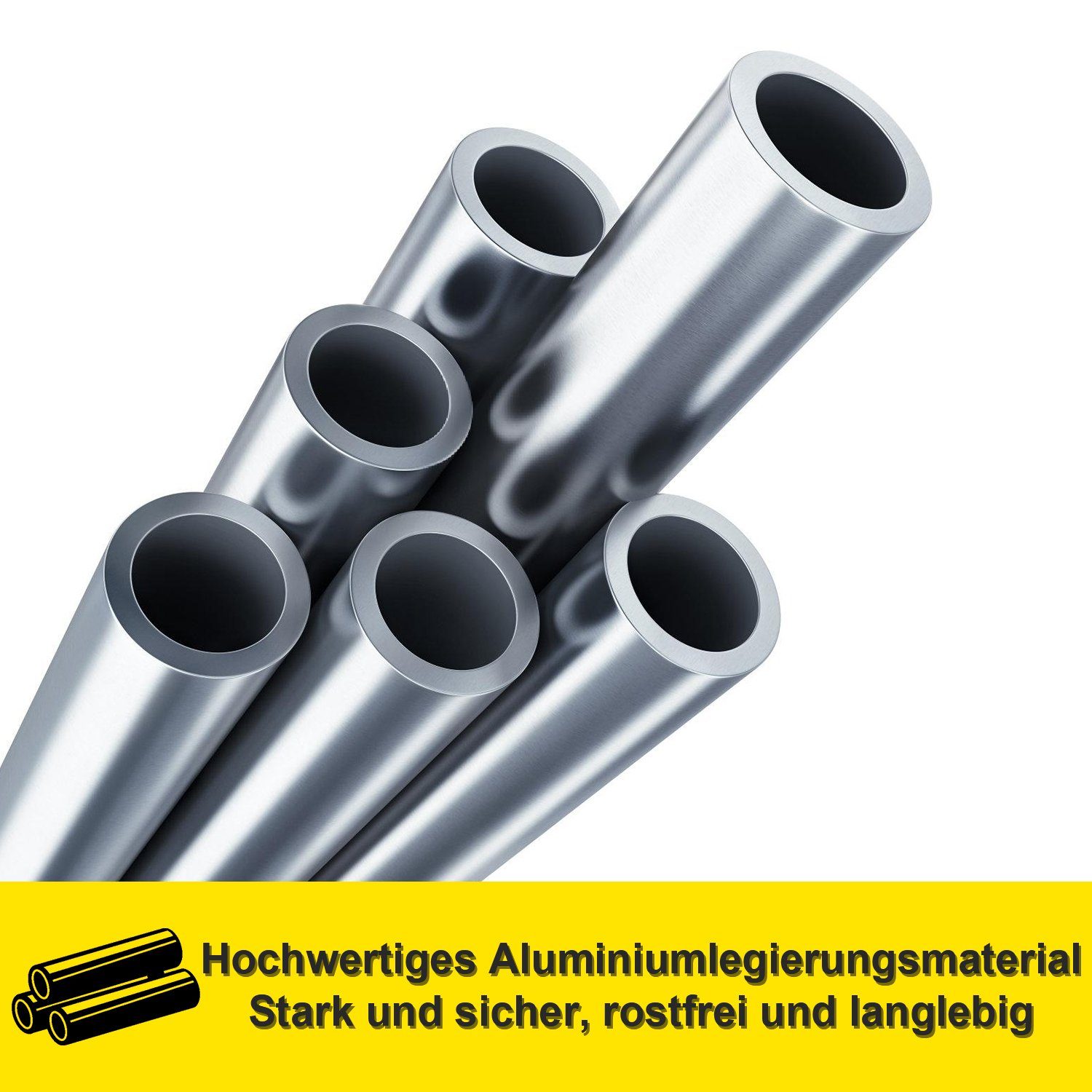 Lospitch Teleskopleiter Teleskopleiter Teleskopleiter Alu 2.6m-5m Ausziehleiter mit haken