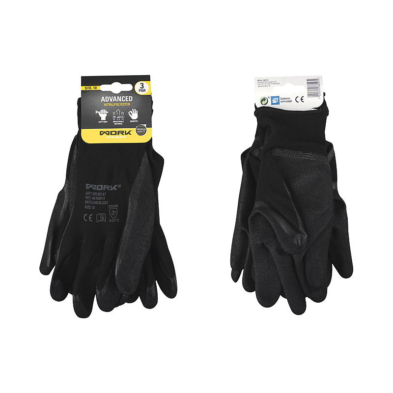 Work Arbeidshansker 3-pk str 10 advanced