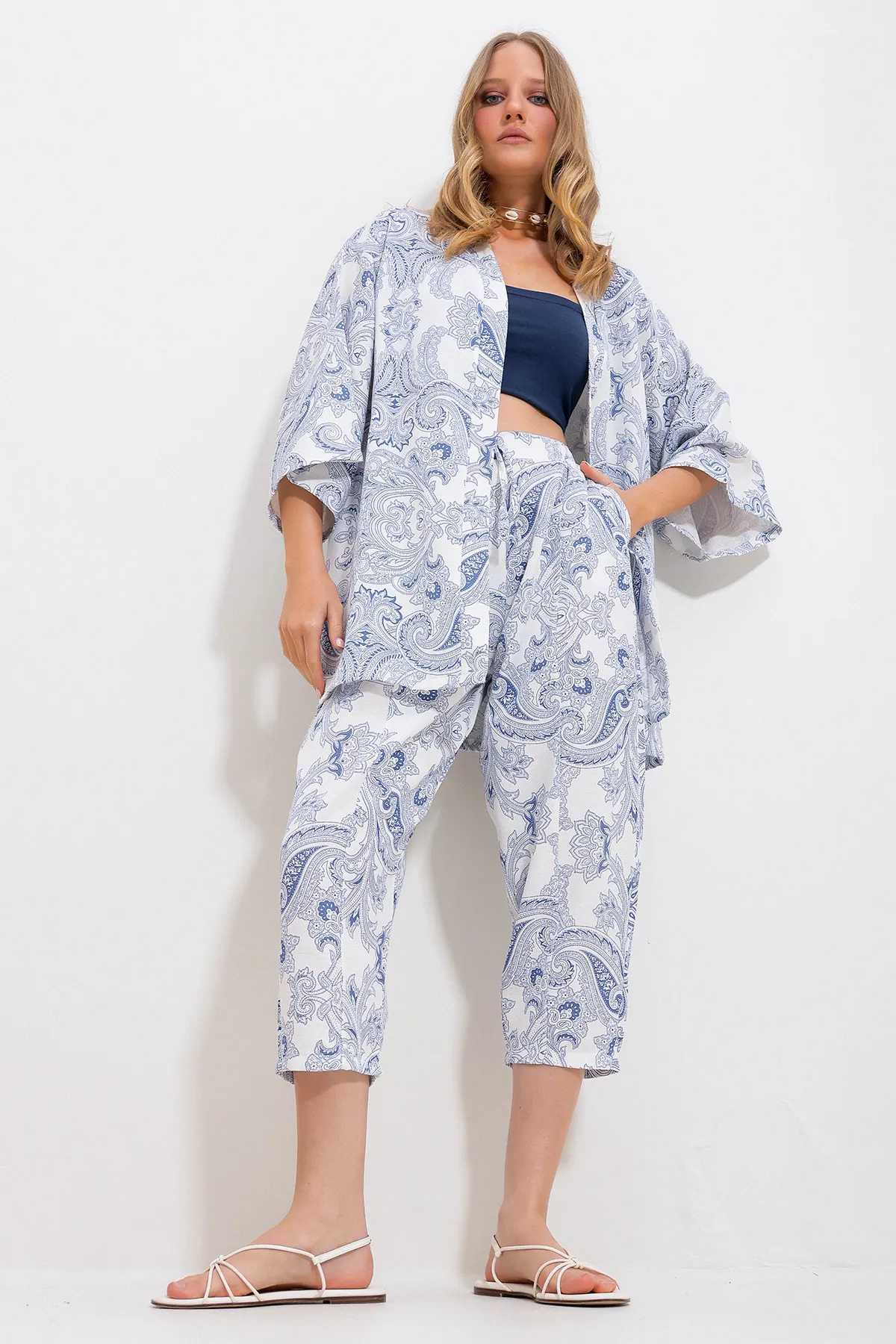 Trend Alaçatı Stili  Zweiteiler - Dunkelblau - Regular Fit
