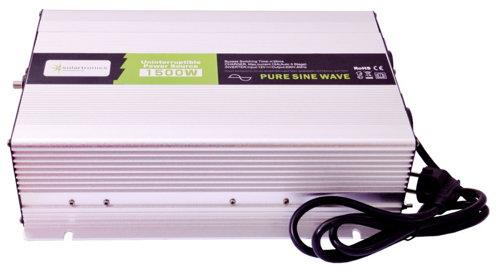 Solartronics Spannungswandler NPS150012V 1500W/3000W USV reiner Sinus mit 10A Laderegler