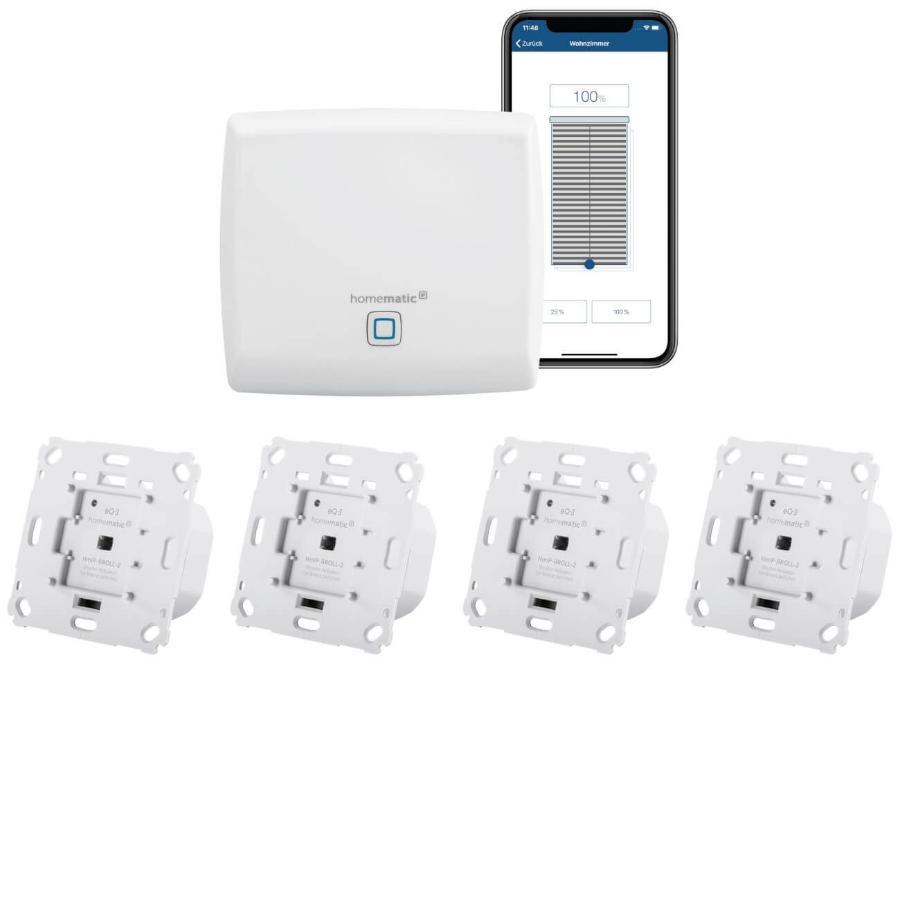 Homematic IP Rolladensteuerung Komplettset. Ideal zur Nachrüstung. Smart-Home Starter-Set