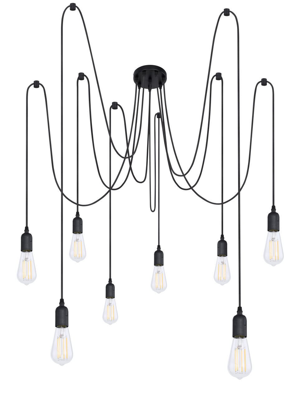 Globo Lighting - OLIVER - Hängeleuchte Metall schwarz, 8x E27