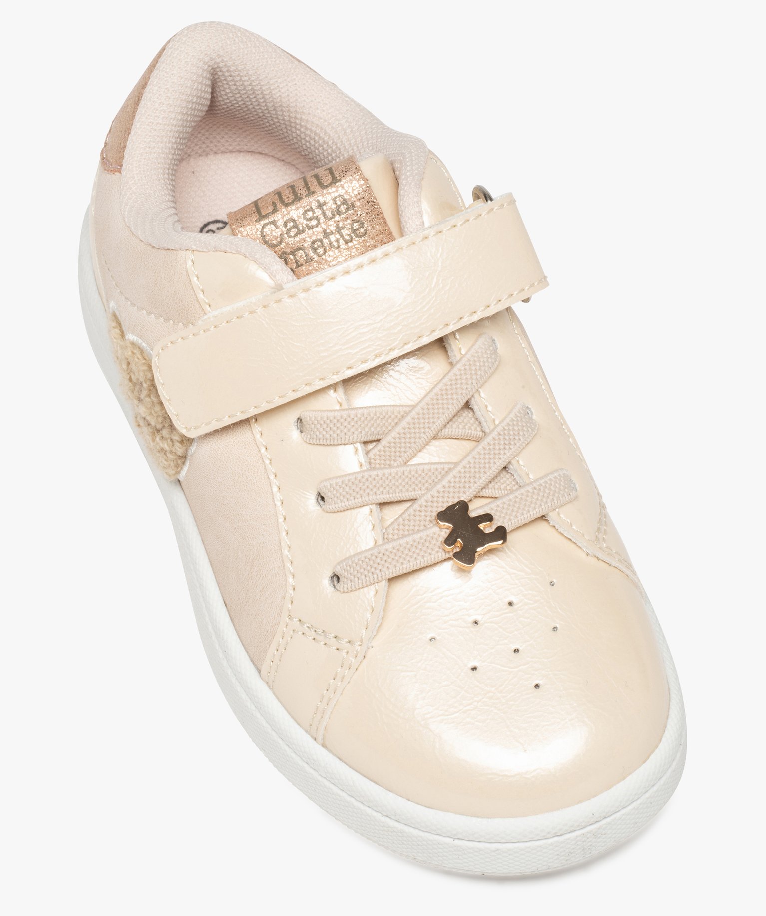 Baskets fille à détails brillants et vernis – LuluCastag... beige | GEMO