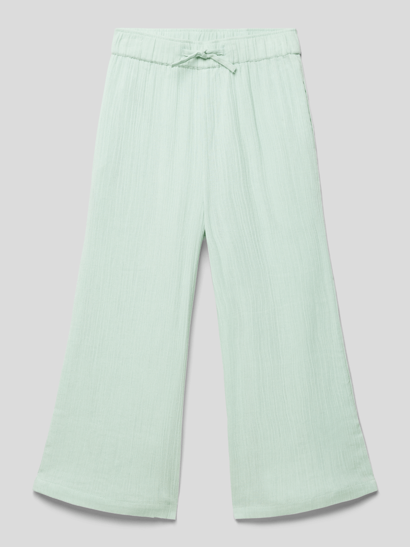 Hose aus Baumwolle mit Plisseefalten in mint