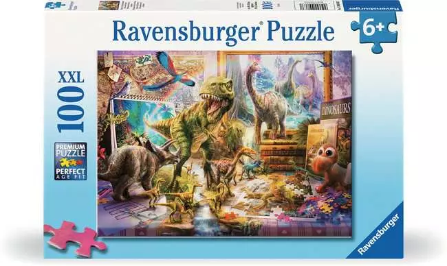 Kinderpuzzle ab 6 Jahren - Dinos im Kinderzimmer - 100 Teile