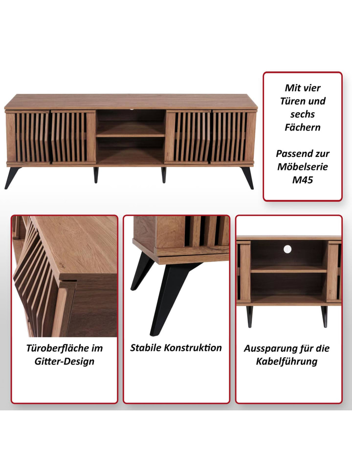 MCW TV-Rack M45, 3D-Design Staufächer günstig kaufen onesize