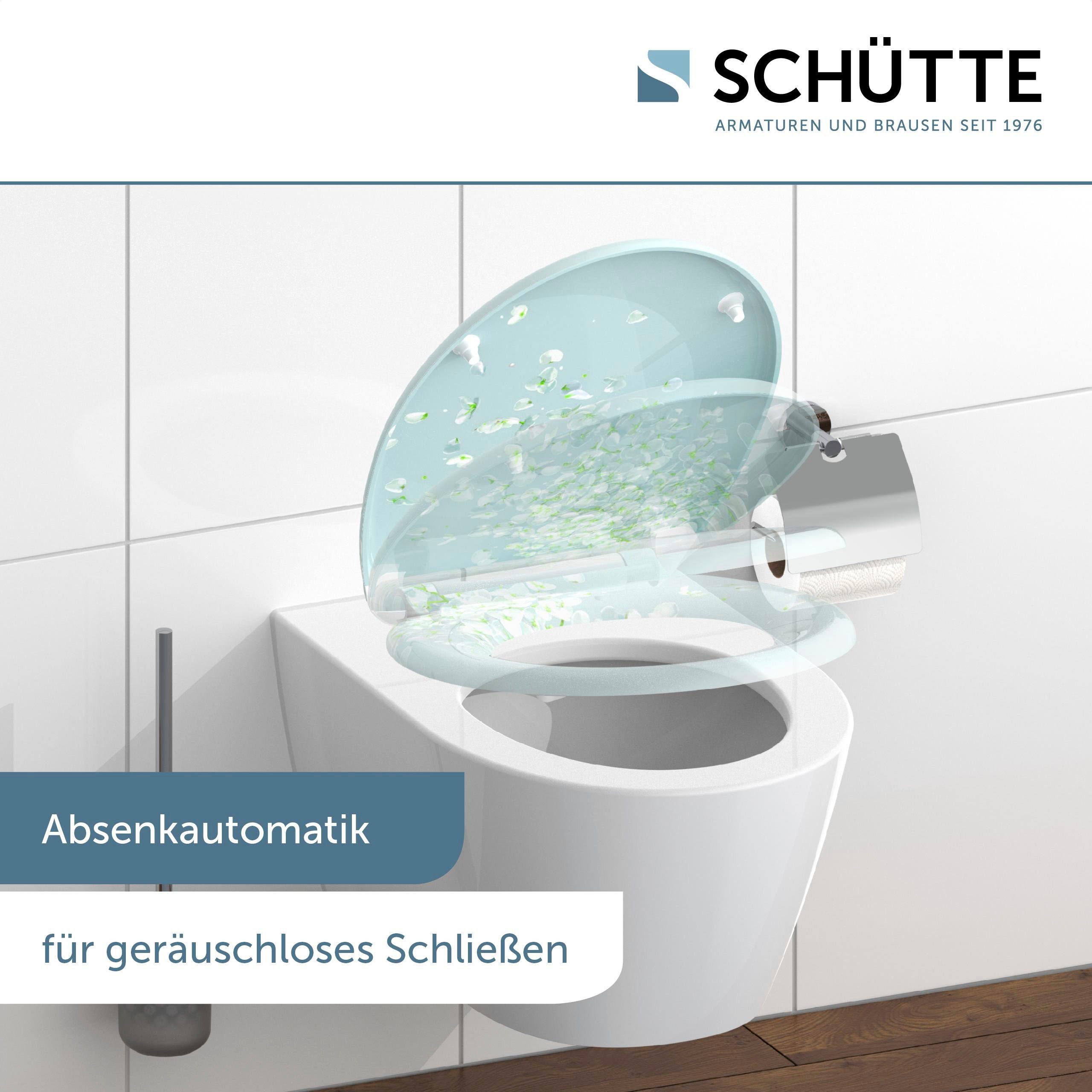 Schütte WC-Sitz FLOWER IN THE WIND, bruchsicher und kratzfest, Absenkautomatik, Standardmaß