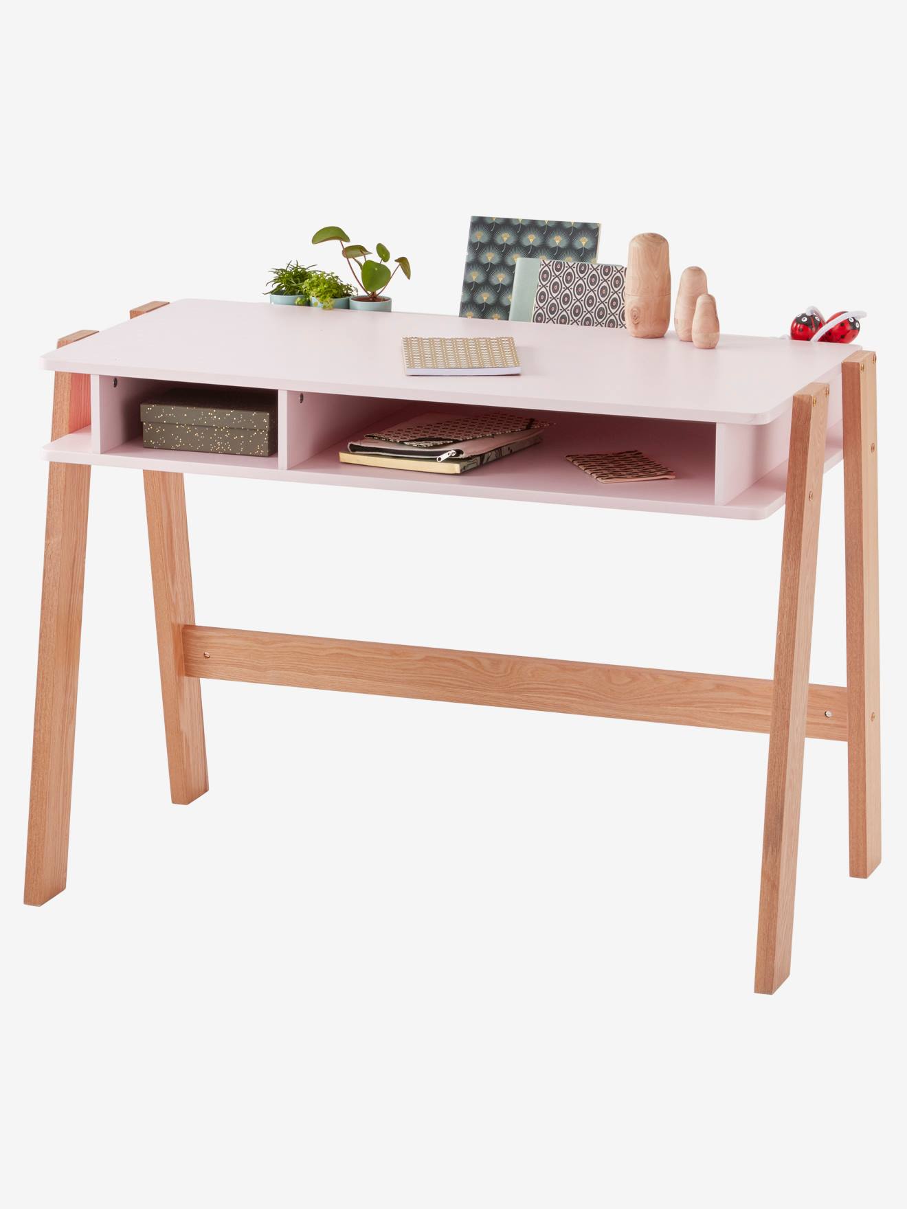 Vertbaudet Kinderschreibtisch ARCHITEKT JUNIOR - rosa/natur