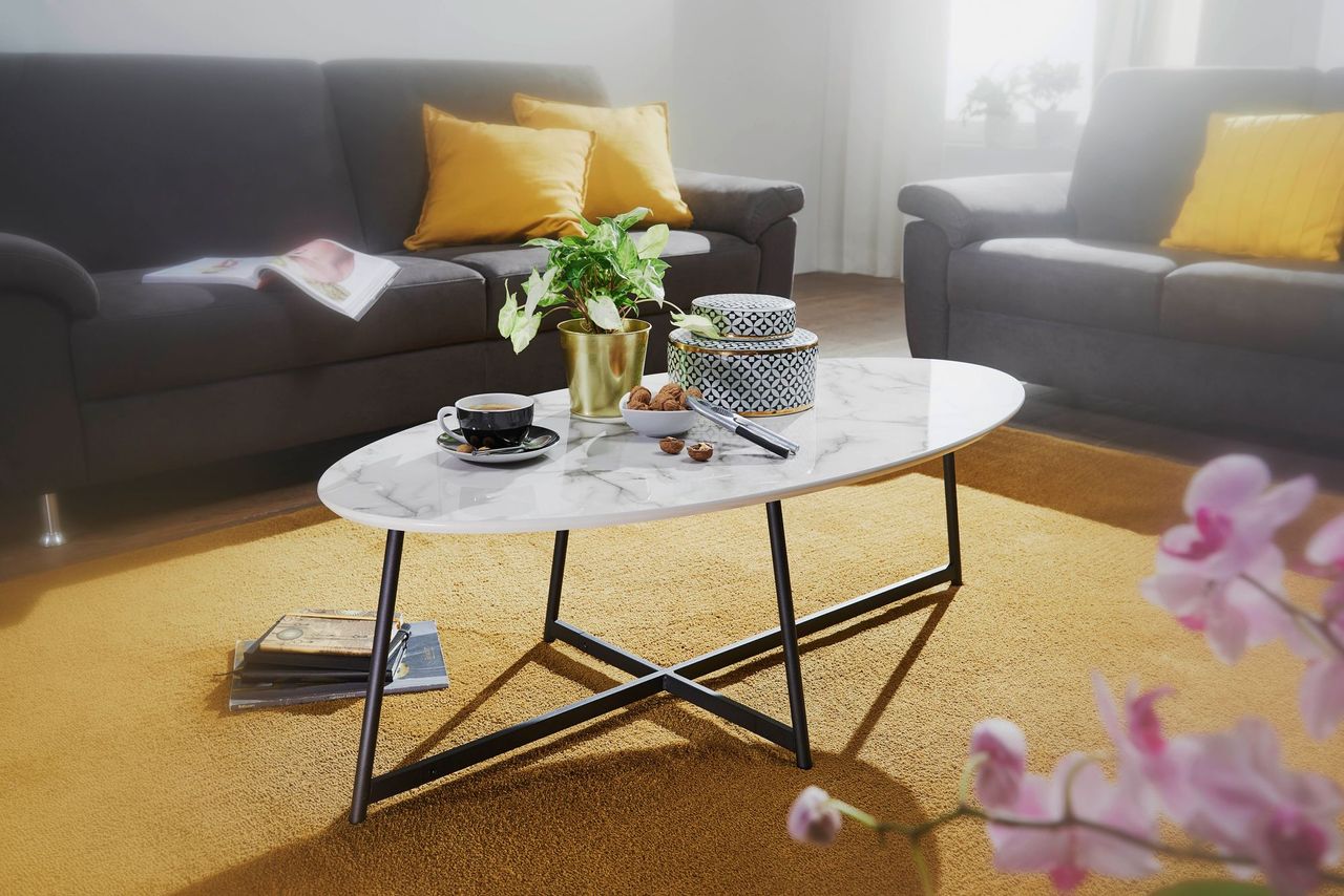 Wohnling Couchtisch 120 x 60 x 45 cm Weiß