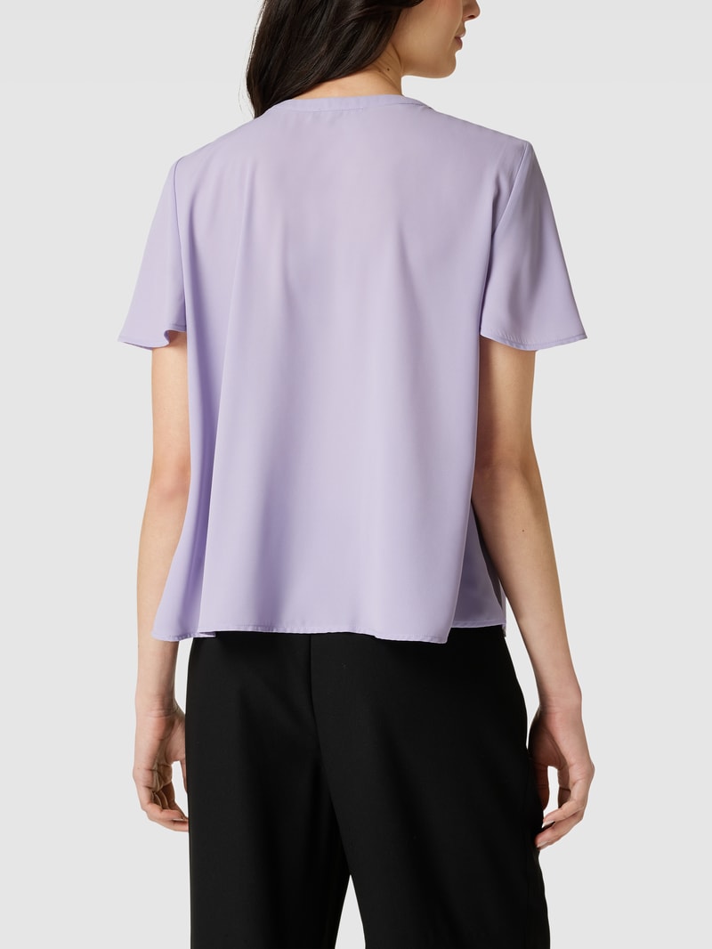Bluse mit Schlüsselloch-Ausschnitt in lila