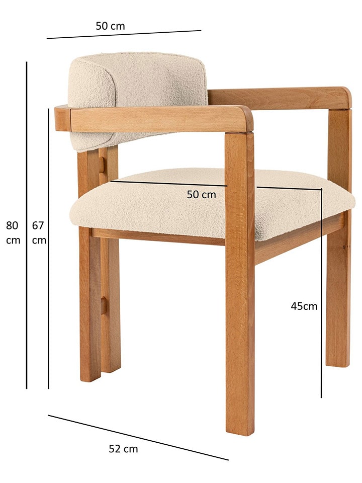 Evila Stuhl ''Mistral'' in Creme/ Hellbraun - (B)50 x (H)80 x (T)52 cm günstig kaufen onesize
