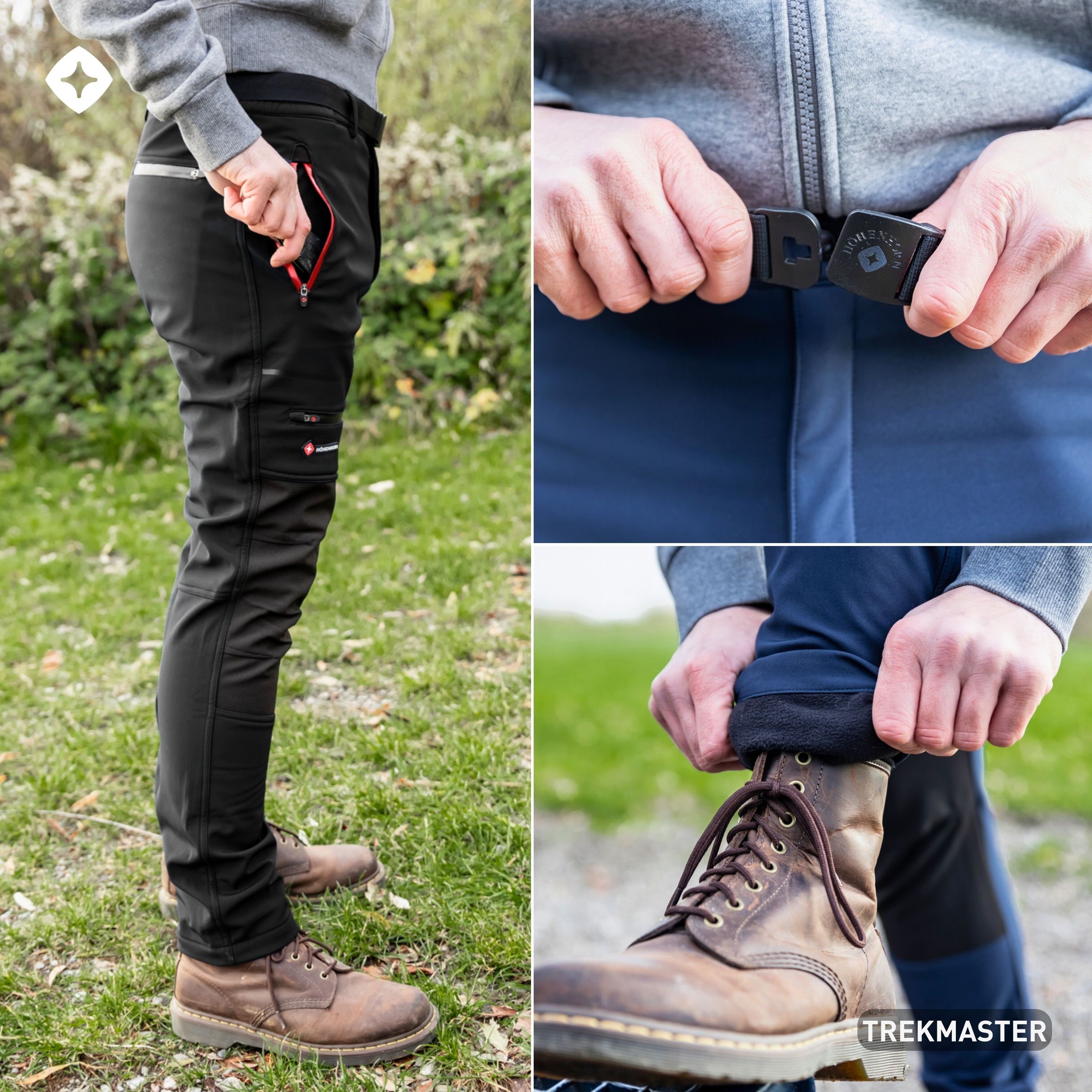 Höhenhorn Funktionshose Trekmaster Herren Softshellhose Outdoorhose Gefüttert Snowboardhose