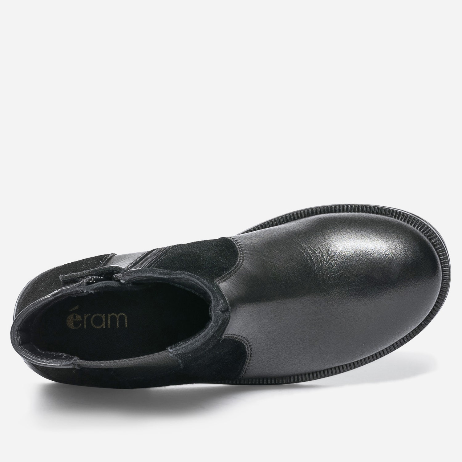 Boots noir en cuir et cuir velours