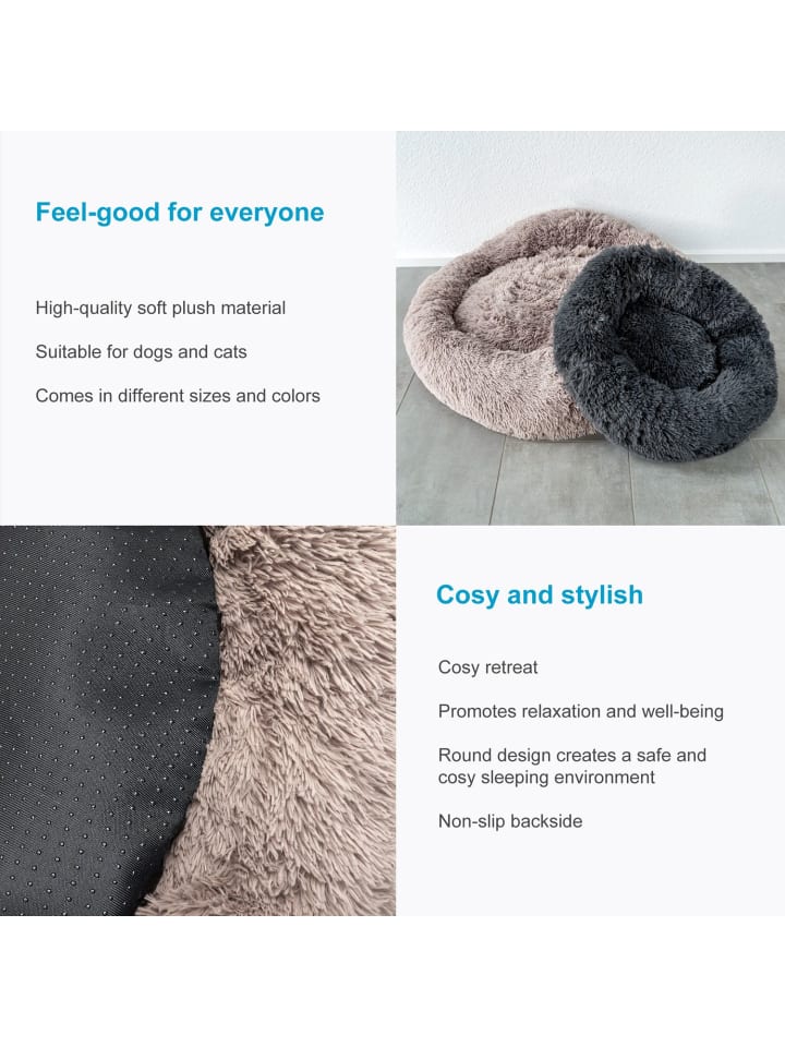 Intirilife Hundebett Katzenbett in Beige 100 cm günstig kaufen 100 cm