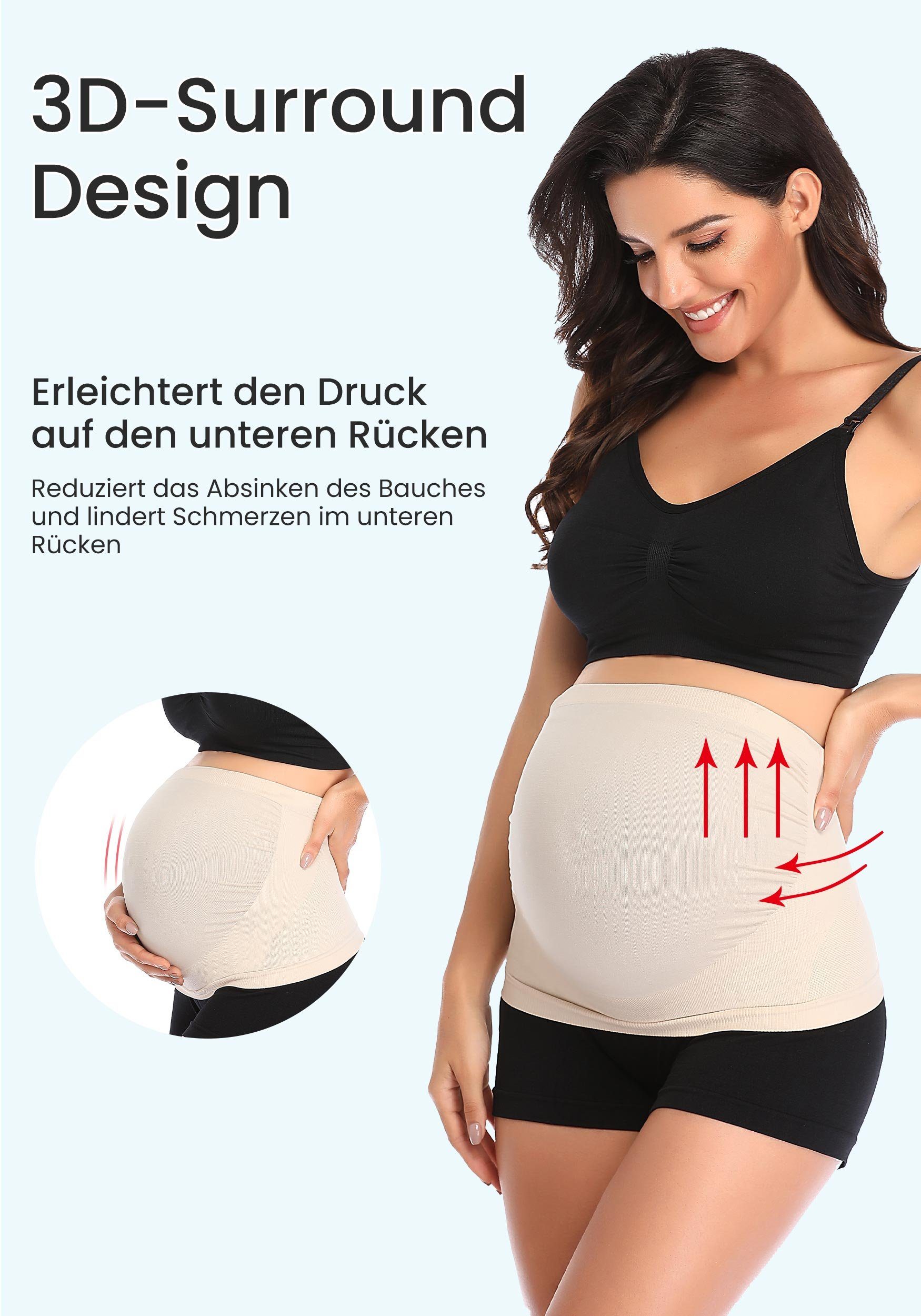 MAGICSHE Schwangerschaftsgürtel Atmungsaktiver Stretch-Rückenstützgürtel