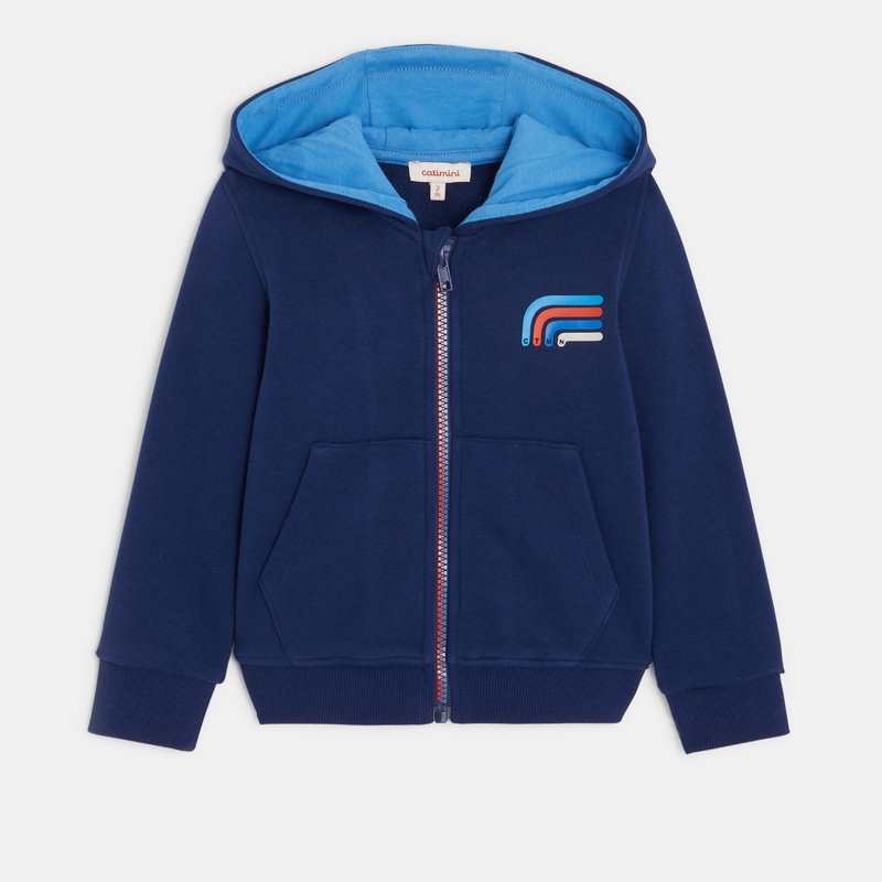 Cardigan bébé garçon bleu en coton recyclé Catimini