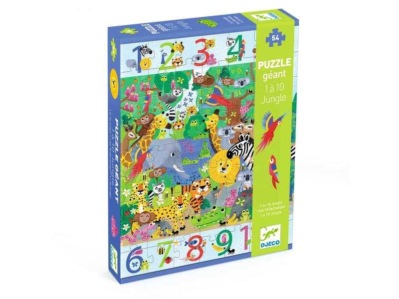 Puzzle géant 1 à 10 Jungle 54 pcs