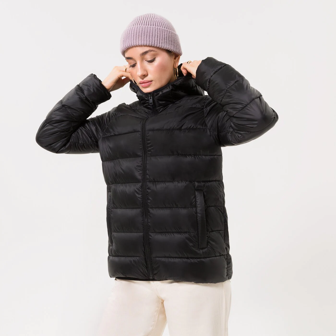 CHAMPION JACKE WINTER HOODED POLYFILLED JACKET Schwarz