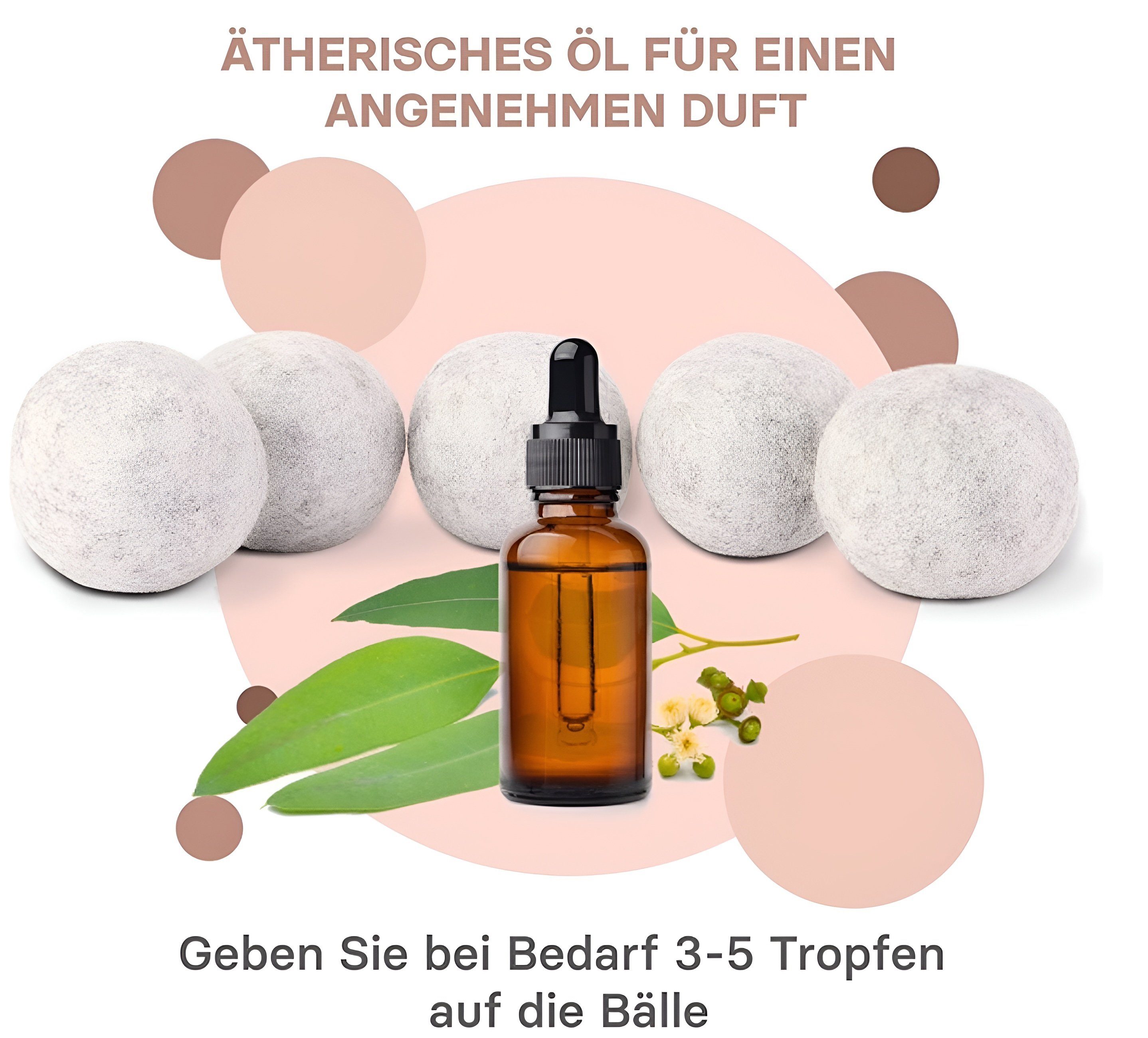 CULTZEN Trocknerball 6x Öko Wäschebälle Trocknerbälle Premium Schafwolle für Wäschetrockner (XL Set, 6-St., 100% hypoallergene Schafwolle), Biologischer Weichspüler Laundry & More