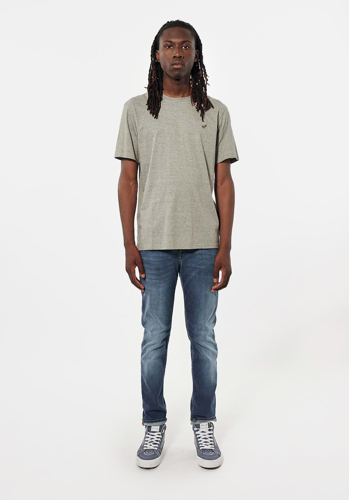 PAVEL  T-shirt kaki chiné Homme en 100% coton bio