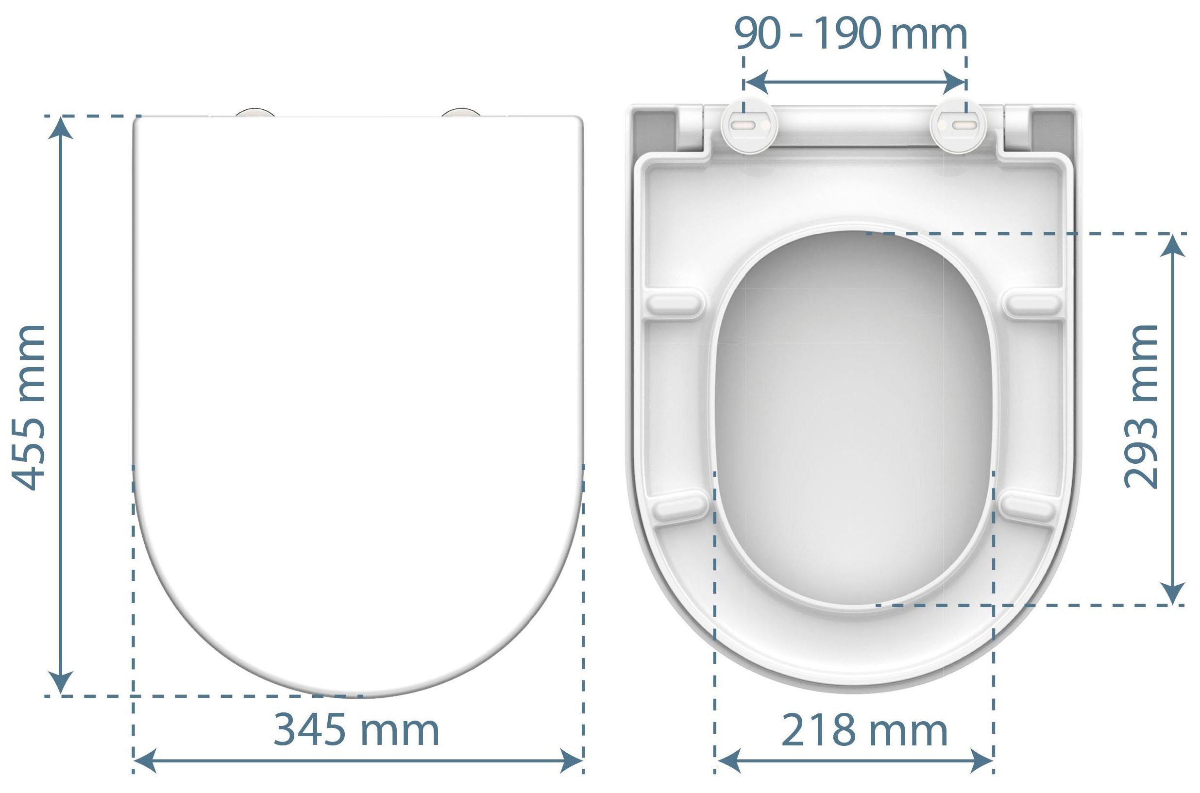 Schütte WC-Sitz WHITE, Duroplast, Absenkautomatik, Schnellverschluss, belastbar bis 150 kg