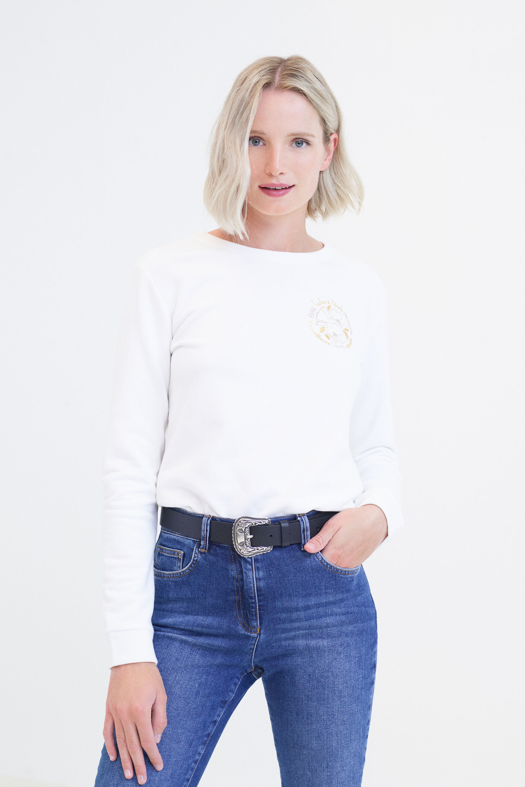 Sweat Jasmin ivoire femme