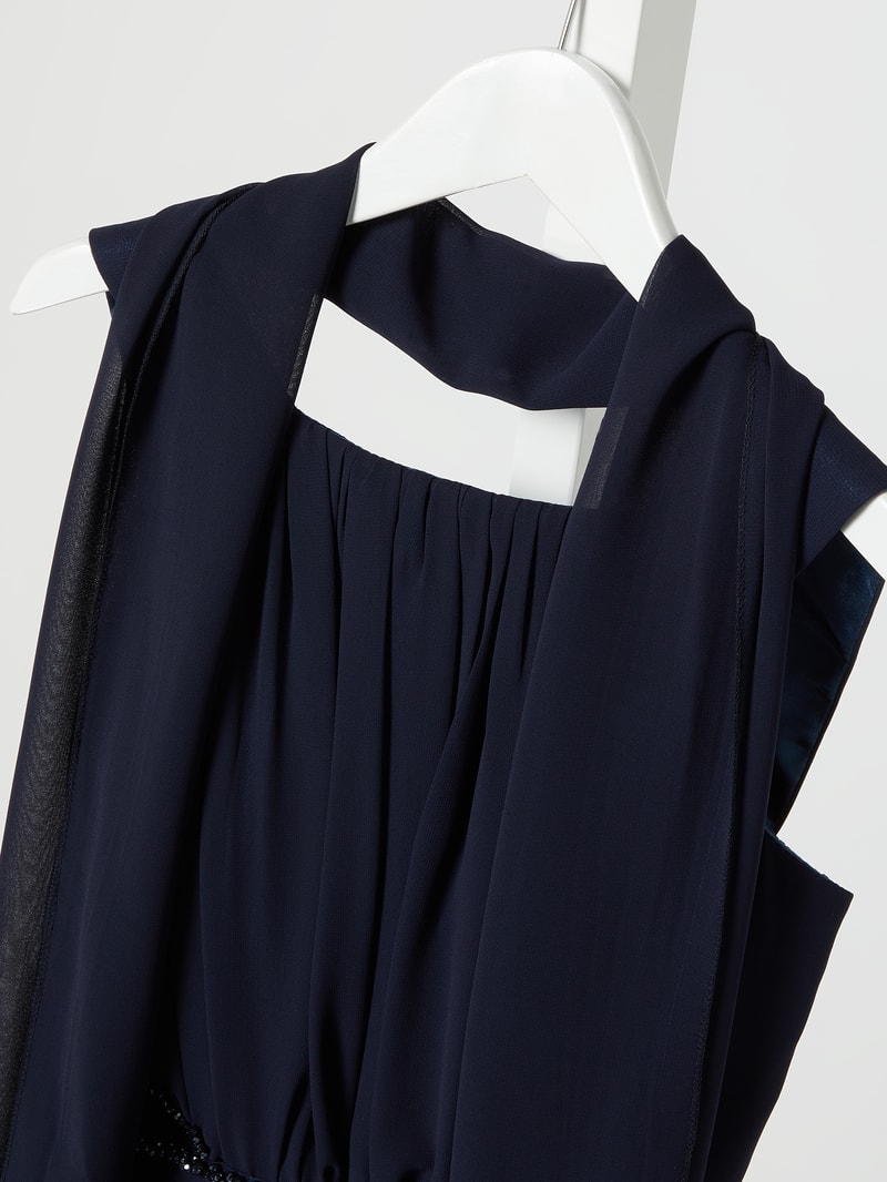 Maxikleid aus Chiffon in marineblau