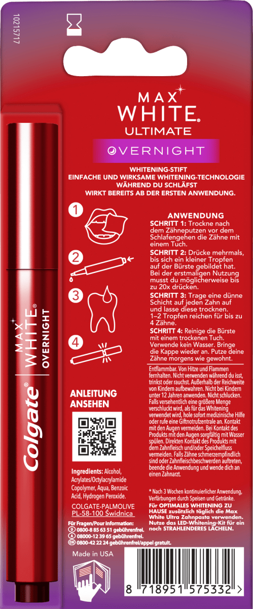 Whitening Stift Overnight Max White, 2,5 ml