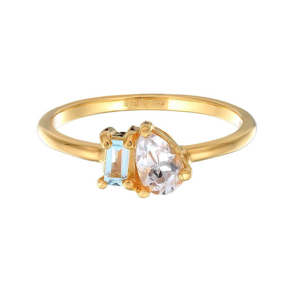 Elli PREMIUM Elli PREMIUM Bague Femmes Goutte Elégante avec pierre précieuse topaze en argent  Bague